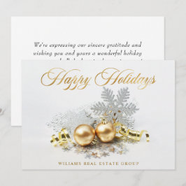 ゴールドのクリスマスボール オーナメント 法人向けグリーティング シーズンカード