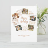 ゴールドのクリスマスリース フォトコラージュ シーズンカード (スタンド正面)