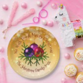 ゴールドのクリスマス9"ペーパープレート 名前入り ペーパープレート (パーティー)