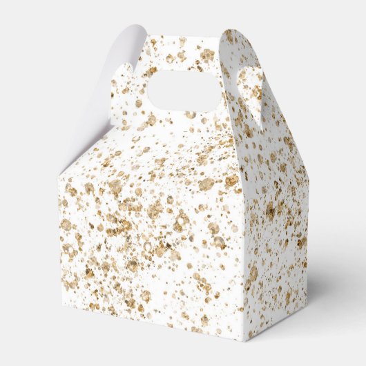 ゴールドのグリッターがエレガントでゴージャス フェイバーボックス (正面サイド)