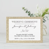 ゴールドのグリッターが煌くフレーム 招待状 (スタンド正面)