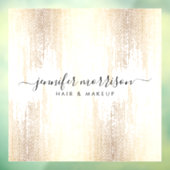 ゴールドのグリッター シャワーの豪華なスクリプト ウィンドウサイン (シート3)