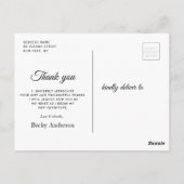 ゴールドのコンフェッティ卒業写真ありがとう ポストカード (裏面)