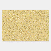 ゴールドのコンフェッティ、クリスマスエルフ、くるみ割り人形 ラッピングペーパーシート (正面)