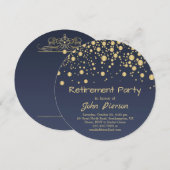 ゴールドのコンフェッティ 退職パーティー招待状 招待状 (正面/裏面)