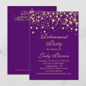 ゴールドのコンフェッティ 退職パーティー招待状 招待状 (正面/裏面)