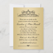 ゴールドのコンフェッティ 50周年結婚記念日招待状 招待状 (裏面)