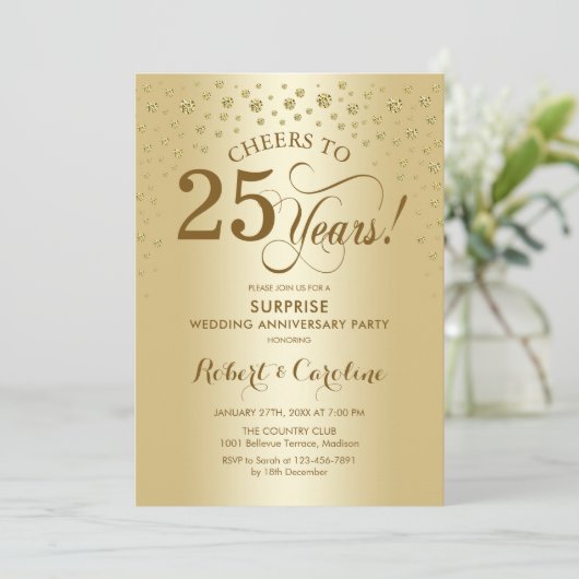 ゴールドのサプライズ25周年記念祝賀会 招待状 (スタンド正面)