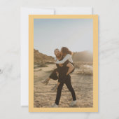 ゴールドのサマーフラワーフォト ブライダルシャワー 招待状 (裏面)