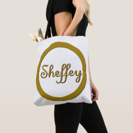 ゴールドのシェッフェイ モノグラム トートバッグ