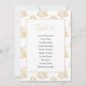 ゴールドのシダの葉 テーブル番号 席次表 招待状 (裏面)