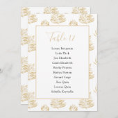 ゴールドのシダの葉 テーブル番号 席次表 招待状 (正面/裏面)