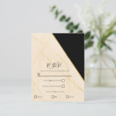 ゴールドのジオメトリ ラックス アイボリー & ゴールド マーブル RSVP 招待状 (スタンド正面)