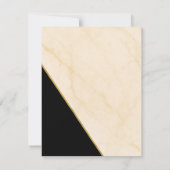 ゴールドのジオメトリ ラックス アイボリー & ゴールド マーブル RSVP 招待状 (裏面)