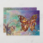 ゴールドのスパークル蝶 ポストカード (正面/裏面)