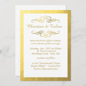 ゴールドのスワール フレーム ウェディング 招待状 エレガント (正面/裏面)