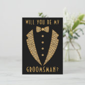 ゴールドのスーツ あなたは私の伴侶になってくれる? 招待状 (スタンド正面)