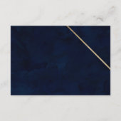 ゴールドのタイポグラフィー ネイビーブルーの結婚式案内 エンクロージャーカード (裏面)
