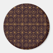 ゴールドのダイヤモンド模様の幾何学柄 マグネット (正面)