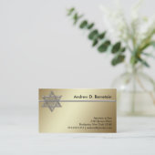 ゴールドのダビデの星の名刺 名刺 (スタンド正面)