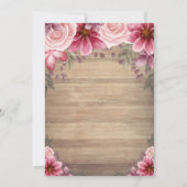 ゴールドのティアラ、ストリングライトと花の木製のキンセアニェーラ 招待状 (裏面)