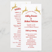 ゴールドのトナカイ | クリスマス | 結婚式のプログラム プログラム (正面/裏面)