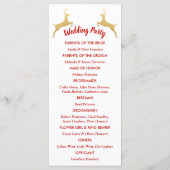 ゴールドのトナカイ | クリスマス | 結婚式プログラム プログラム (裏面)