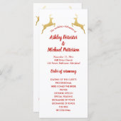 ゴールドのトナカイ | クリスマス | 結婚式プログラム プログラム (正面/裏面)