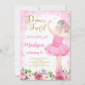 ゴールドのバレリーナの招待状 招待状 (正面)