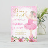 ゴールドのバレリーナの招待状 招待状 (スタンド正面)
