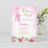 ゴールドのバレリーナの招待状 招待状 (スタンド正面)