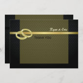 ゴールドのバンドの感謝 サンキューカード (正面/裏面)