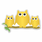 ゴールドのフクロウデザイン シール (正面)
