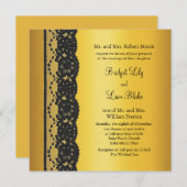 ゴールドのフランスレースのウェディング招待状 招待状 (正面/裏面)