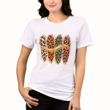 ゴールドのブラシストロークチーターTシャツ - 秋の装い