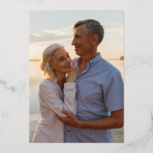 ゴールドのホイルを使ったおしゃれな筆記体 50周年結婚記念日 箔招待状 (裏面)