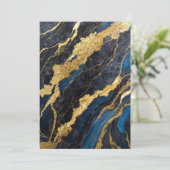 ゴールドのマーブル模様 招待状 (スタンド正面)