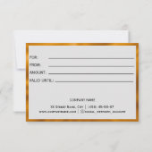 ゴールドのメタリックホイル 大型 ギフト券 (裏面)