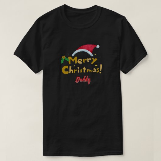 ゴールドのメリークリスマスTシャツ Tシャツ (デザイン正面)