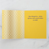 ゴールドのユダヤの星「おめでとう・マゼル・トフ」グリーティングカード カード (内部)