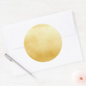 ゴールドのラメ入り丸型ステッカー ラウンドシール (封筒)