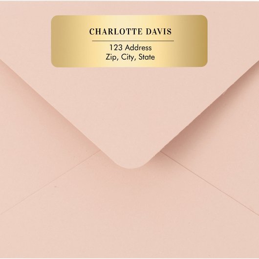 ゴールドのリターンアドレス ラベル