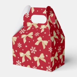 ゴールドのリボン模様がかわいいクリスマスレッドのゲーブルボックス フェイバーボックス