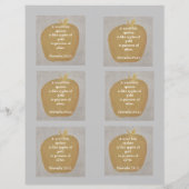 ゴールドのリンゴのシルバー パターン, スクラップブック用紙 (裏面)