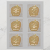 ゴールドのリンゴのシルバー パターン, スクラップブック用紙 (正面)