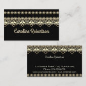 ゴールドのレース、エレガント、輝き 名刺 (正面/裏面)