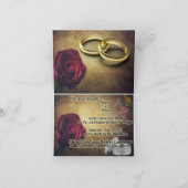 ゴールドのローズが折り畳まれた 招待状 (内部)