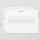 ゴールドのワイルドフラワースプリング ブライダルシャワー レシピ カード (裏面)