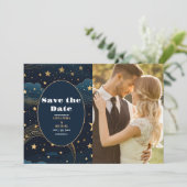 ゴールドの三日月 結婚式の写真 セーブザデート (スタンド正面)