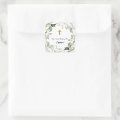 ゴールドの二重フレームにエレガントな葉 スクエアシール (バッグ)